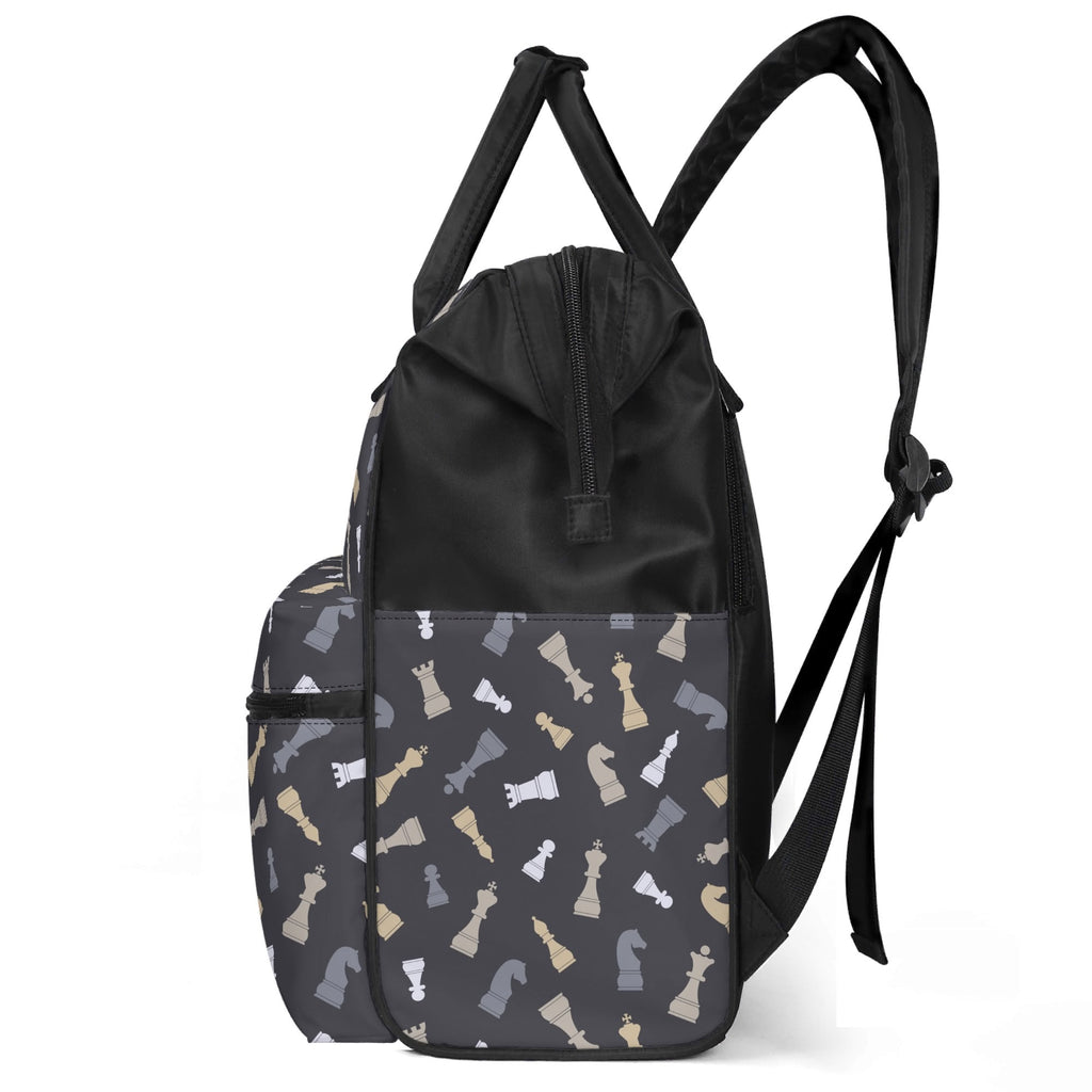 Chess Pattern Multi Pocket Backpack Multi Pocket Backpack Chess Printed Offshore