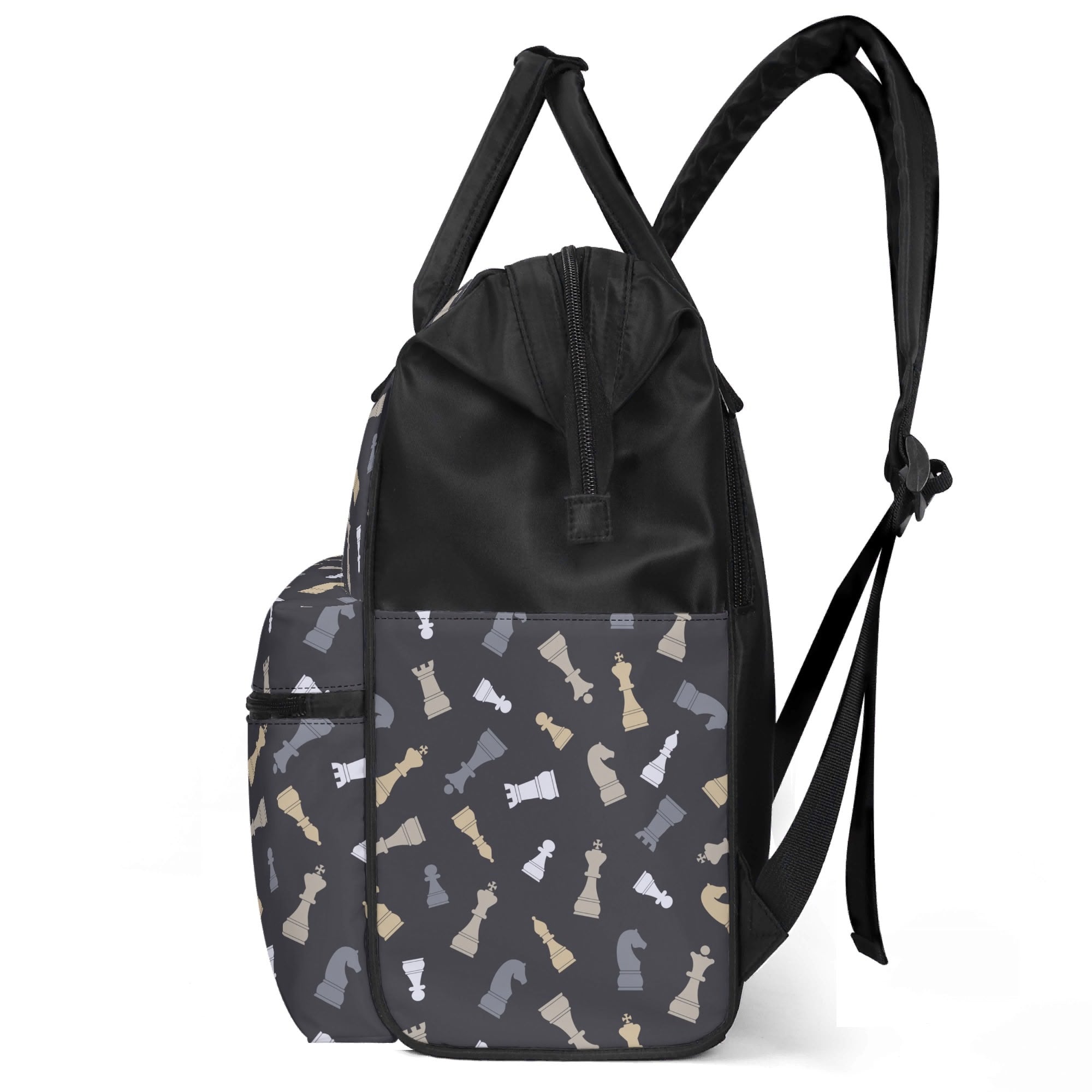 Chess Pattern Multi Pocket Backpack Multi Pocket Backpack Chess Printed Offshore