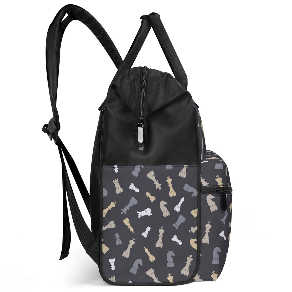Chess Pattern Multi Pocket Backpack Multi Pocket Backpack Chess Printed Offshore
