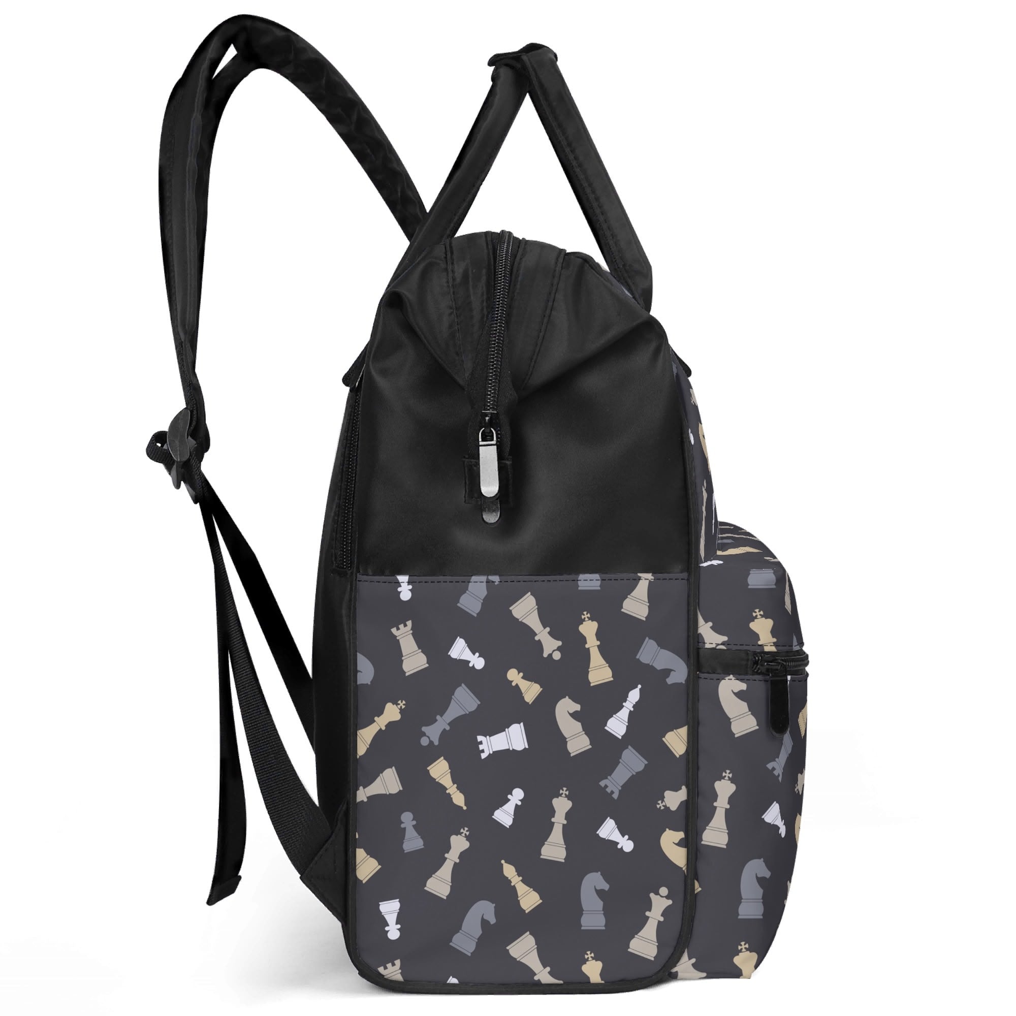 Chess Pattern Multi Pocket Backpack Multi Pocket Backpack Chess Printed Offshore