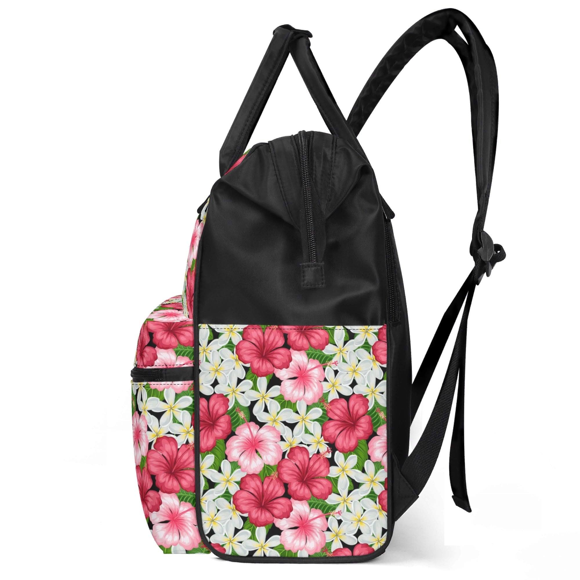 Hibiscus Multi Pocket Backpack Multi Pocket Backpack Plants Printed Offshore