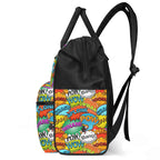 Comic Book 2 Multi Pocket Backpack Multi Pocket Backpack comic Printed Offshore