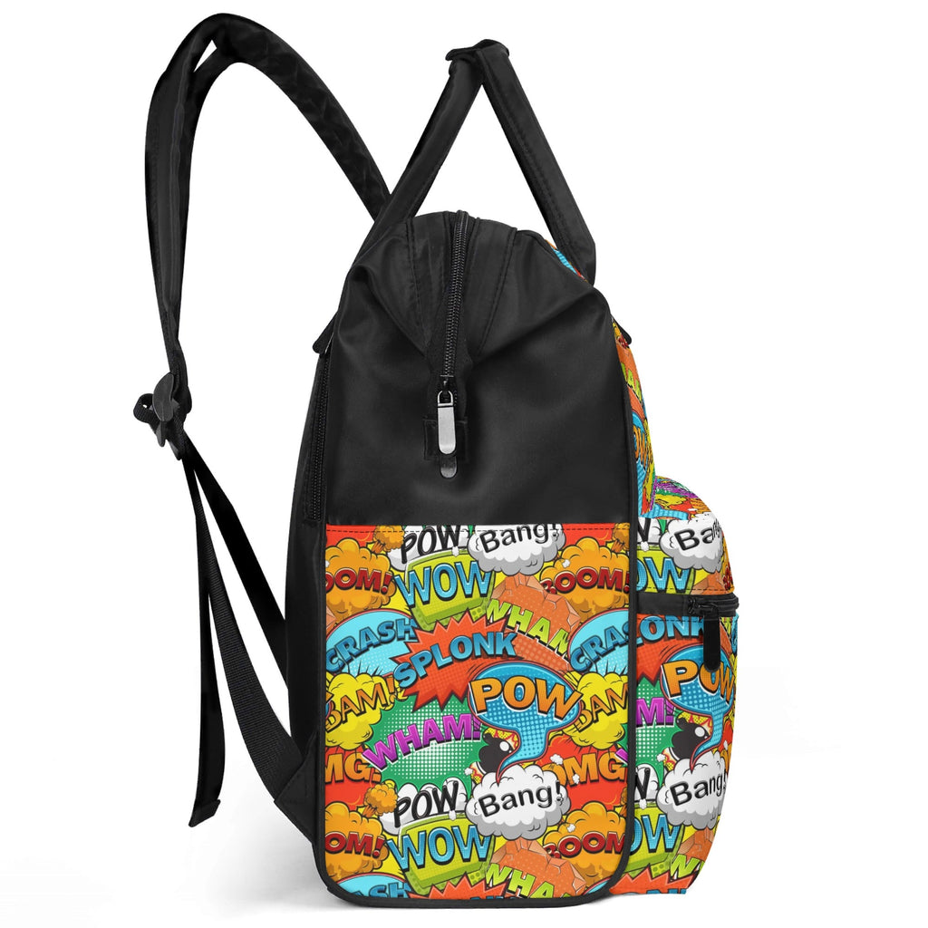 Comic Book 2 Multi Pocket Backpack Multi Pocket Backpack comic Printed Offshore