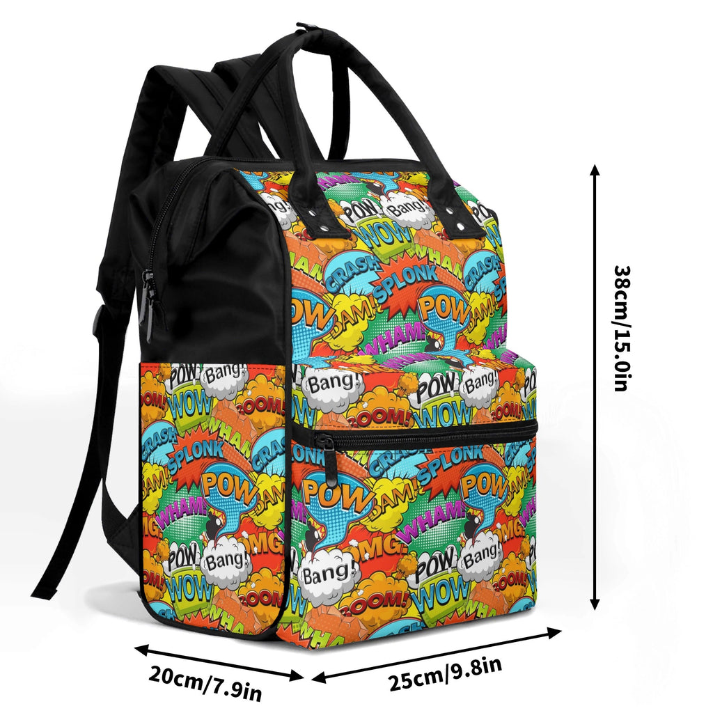 Comic Book 2 Multi Pocket Backpack Multi Pocket Backpack comic Printed Offshore