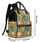 Comic Book 2 Multi Pocket Backpack Multi Pocket Backpack comic Printed Offshore