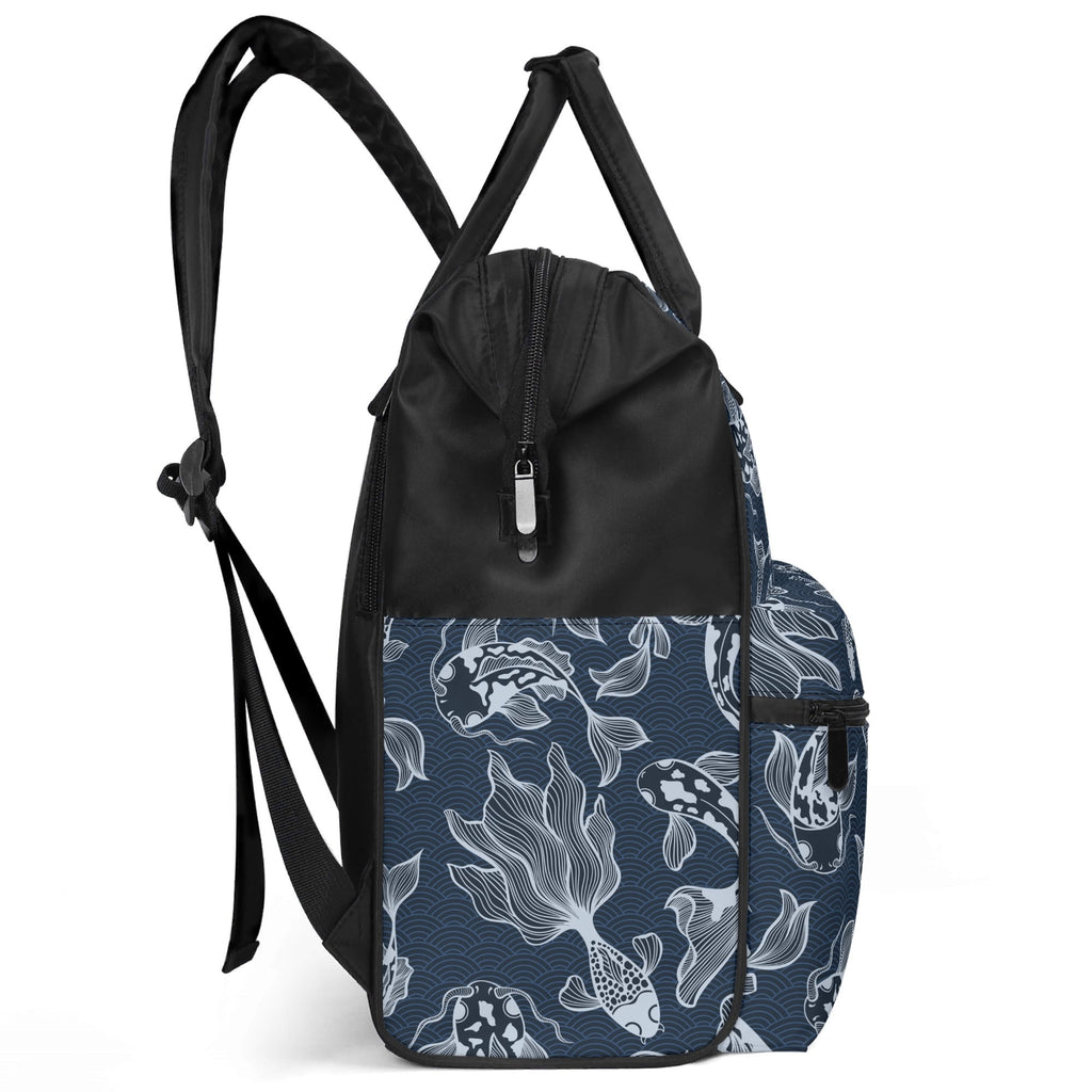 Blue Fish Multi Pocket Backpack Multi Pocket Backpack animal Printed Offshore