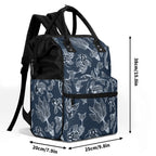 Blue Fish Multi Pocket Backpack Multi Pocket Backpack animal Printed Offshore