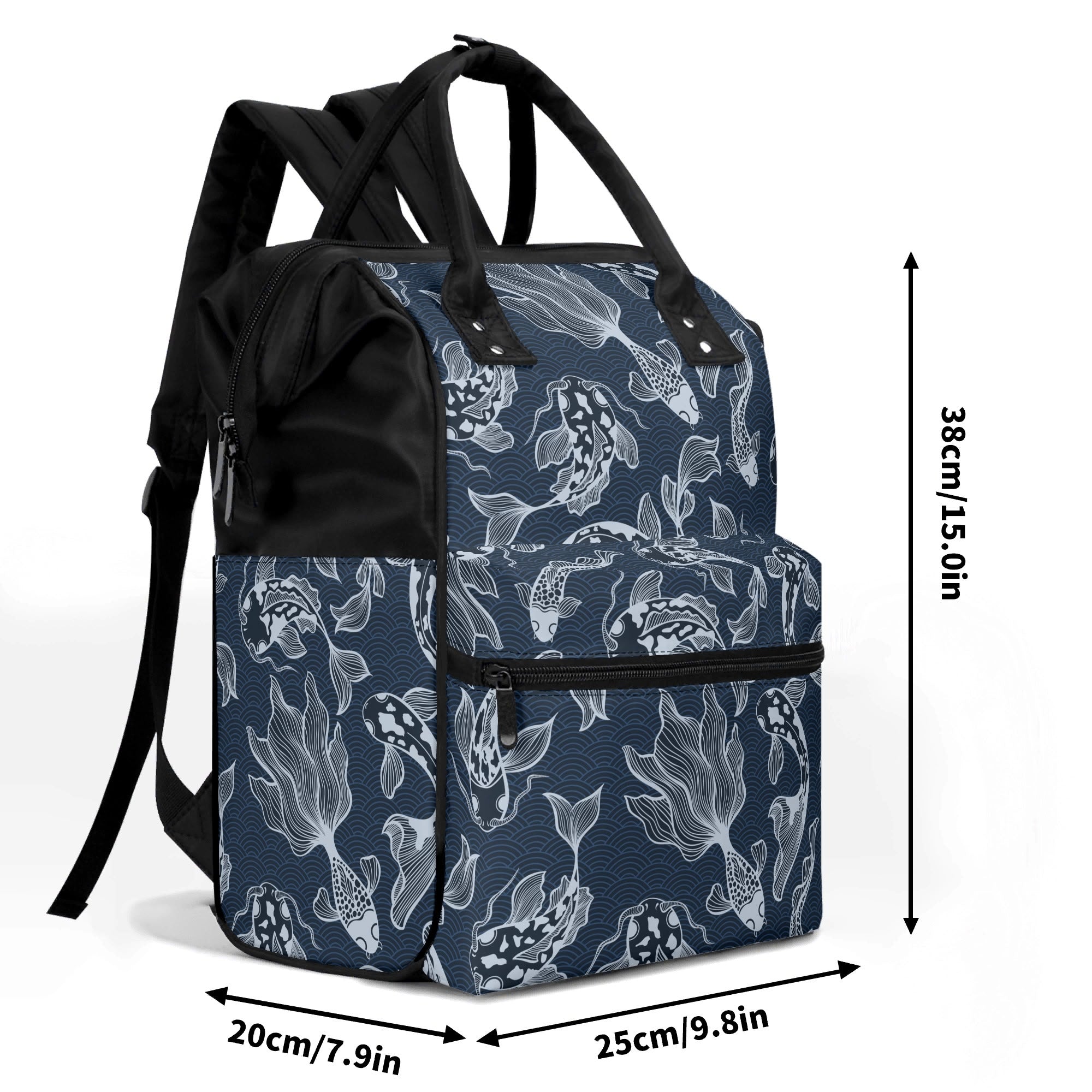 Blue Fish Multi Pocket Backpack Multi Pocket Backpack animal Printed Offshore