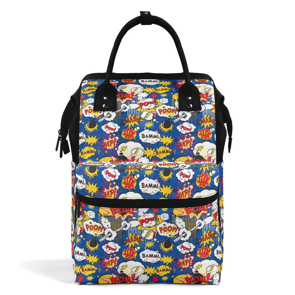 Blue Comic Book Multi Pocket Backpack Default Title Multi Pocket Backpack comic Printed Offshore