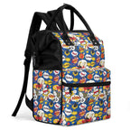 Blue Comic Book Multi Pocket Backpack Multi Pocket Backpack comic Printed Offshore
