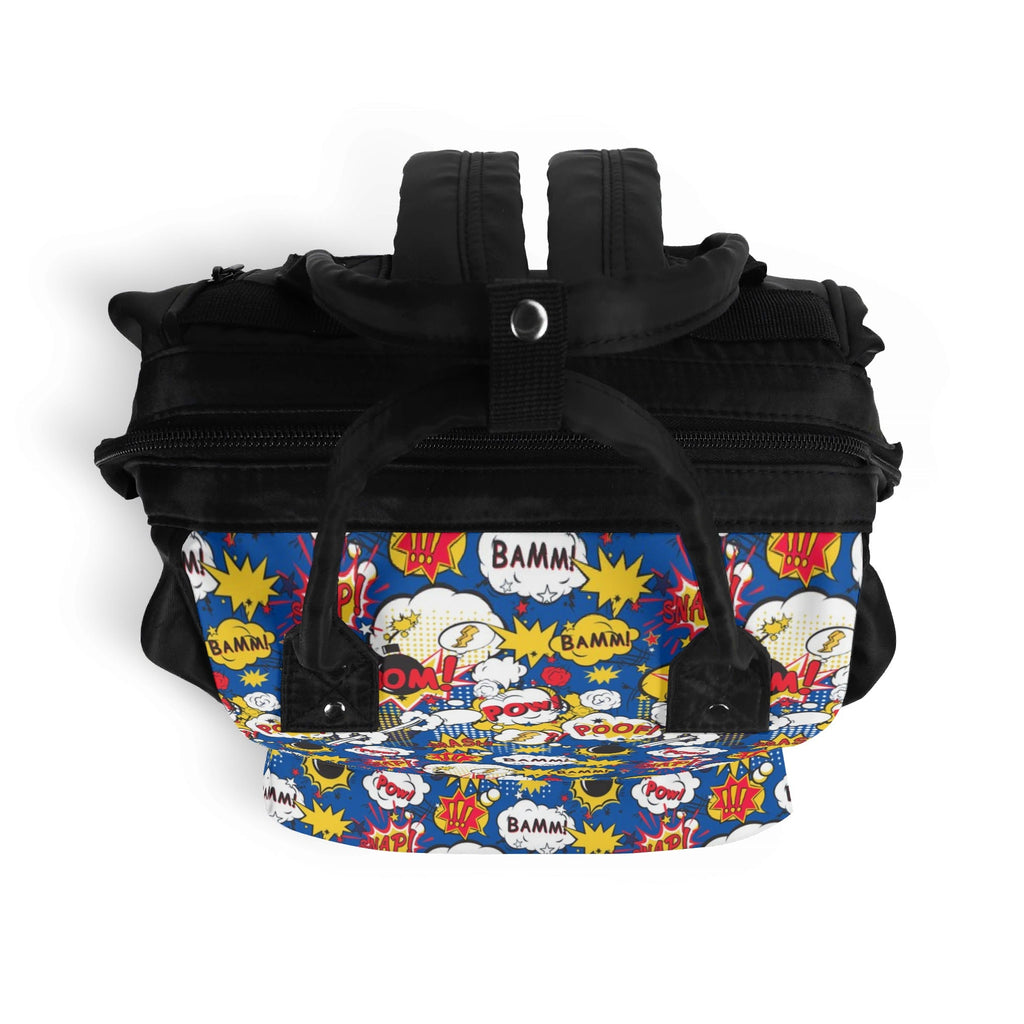 Blue Comic Book Multi Pocket Backpack Multi Pocket Backpack comic Printed Offshore