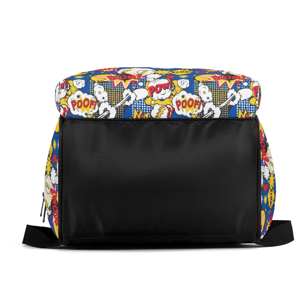 Blue Comic Book Multi Pocket Backpack Multi Pocket Backpack comic Printed Offshore