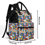 Blue Comic Book Multi Pocket Backpack Multi Pocket Backpack comic Printed Offshore