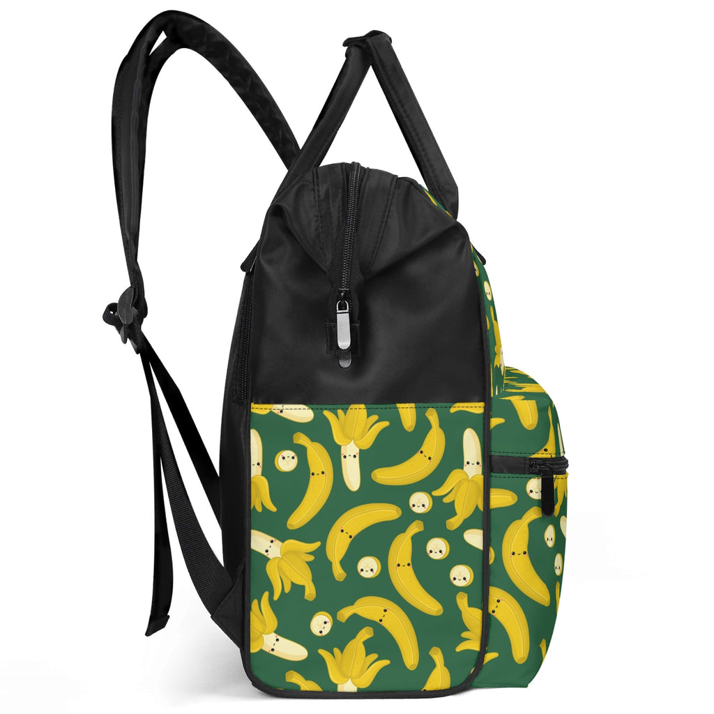 Happy Bananas Multi Pocket Backpack Multi Pocket Backpack Food Printed Offshore
