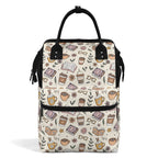 Books And Coffee Multi Pocket Backpack Default Title Multi Pocket Backpack Coffee Printed Offshore Reading