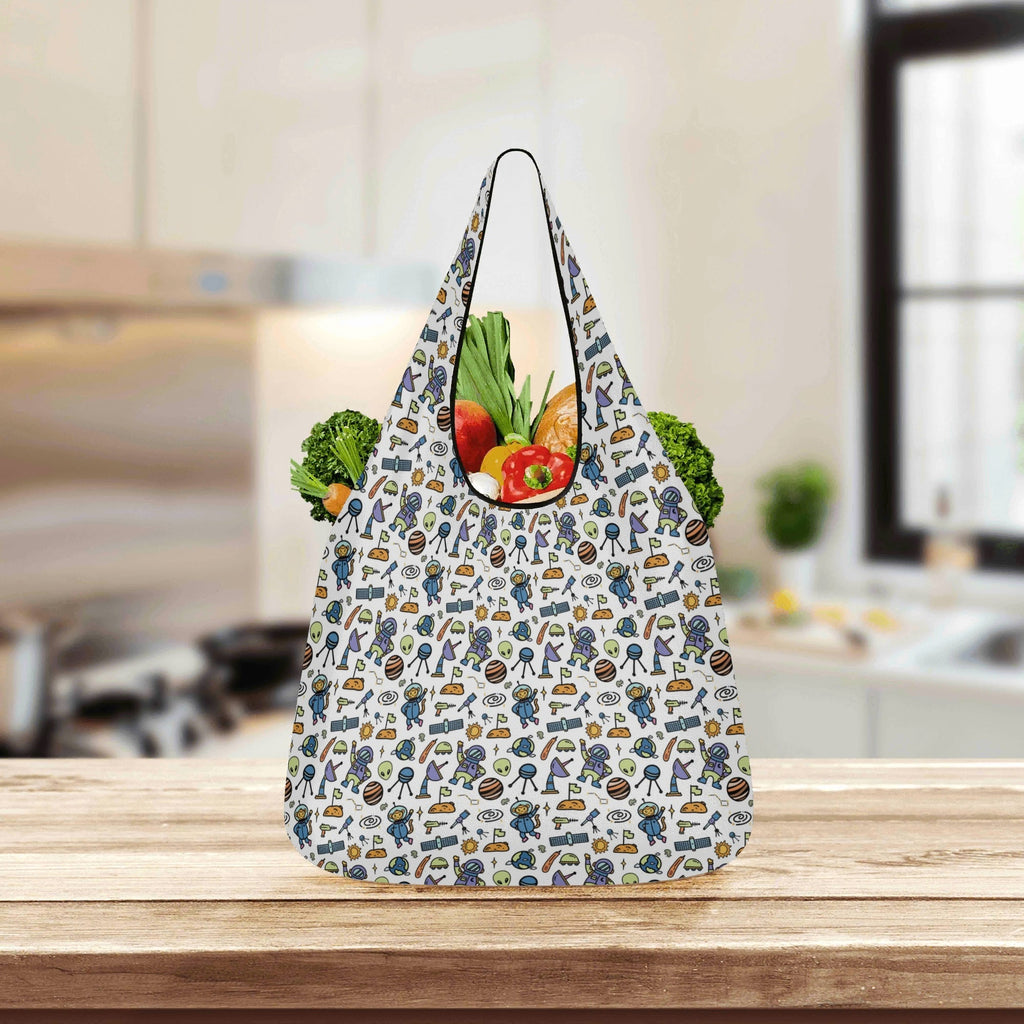 All About Space 3 Pack of Foldable Shopping Bags 3-Pack Shopping Bags Printed Offshore Sci Fi