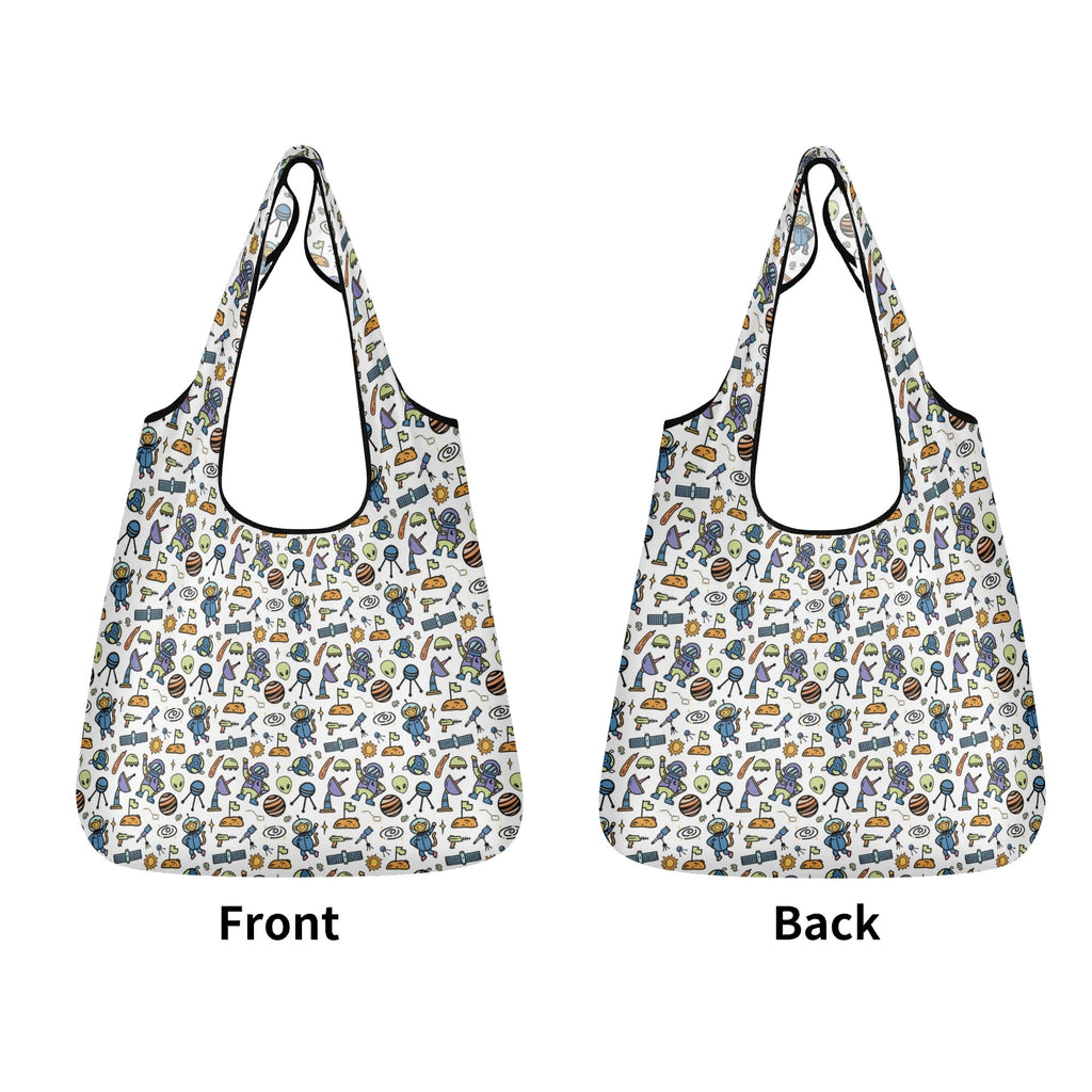All About Space 3 Pack of Foldable Shopping Bags 3-Pack Shopping Bags Printed Offshore Sci Fi