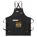 Dad, The Man Who Has Everything, Except A Full Head Of Hair Unisex Canvas Cross Back Chef Apron with Large Pockets Black Canvas Apron Dad Printed Offshore