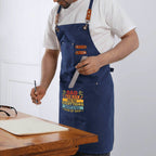 Dad, The Man Who Has Everything, Except A Full Head Of Hair Unisex Canvas Cross Back Chef Apron with Large Pockets Canvas Apron Dad Printed Offshore
