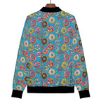 Doughnuts On Blue Womens Zip Up Bomber Jacket Printed Offshore