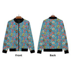 Doughnuts On Blue Womens Zip Up Bomber Jacket Printed Offshore