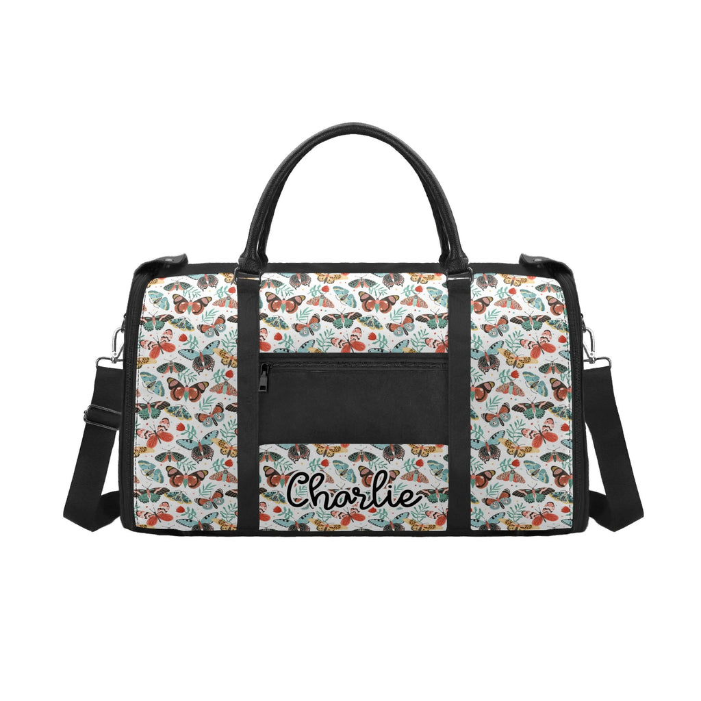 Personalised Pretty Moths And Butterflies Foldable Travel Bag Personalised Foldable Travel Bag animal Printed Offshore