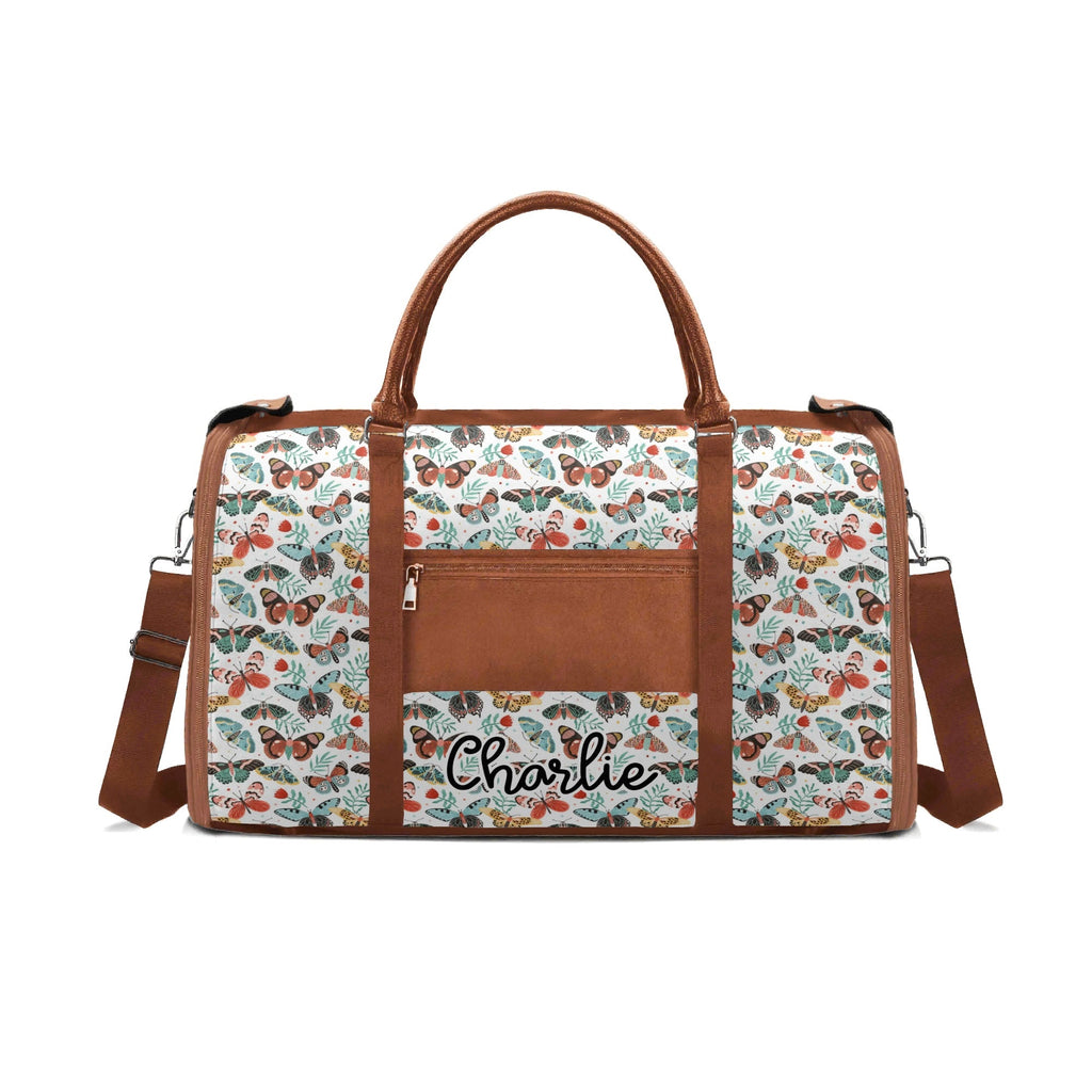 Personalised Pretty Moths And Butterflies Foldable Travel Bag Personalised Foldable Travel Bag animal Printed Offshore