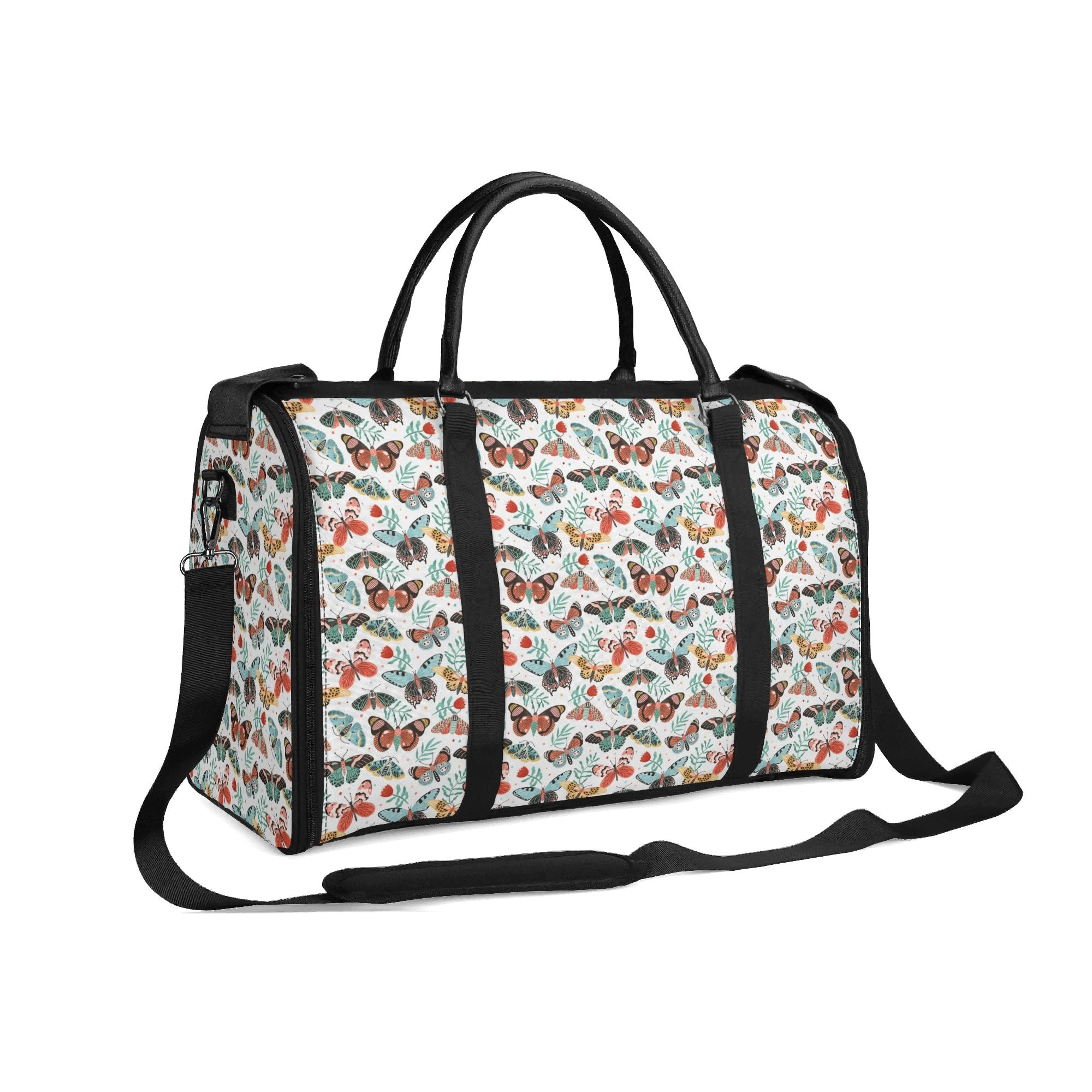 Personalised Pretty Moths And Butterflies Foldable Travel Bag Personalised Foldable Travel Bag animal Printed Offshore