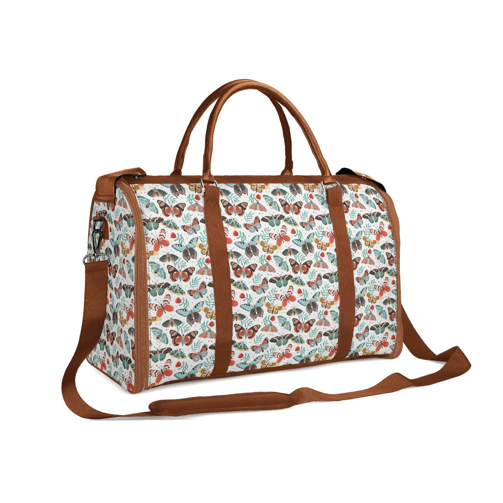 Personalised Pretty Moths And Butterflies Foldable Travel Bag Personalised Foldable Travel Bag animal Printed Offshore