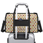Personalised Round Pizzas On White Foldable Travel Bag Personalised Foldable Travel Bag Food Printed Offshore