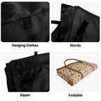 Personalised Round Pizzas On White Foldable Travel Bag Personalised Foldable Travel Bag Food Printed Offshore