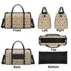 Personalised Round Pizzas On White Foldable Travel Bag Personalised Foldable Travel Bag Food Printed Offshore