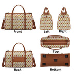 Personalised Round Pizzas On White Foldable Travel Bag Personalised Foldable Travel Bag Food Printed Offshore