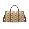 Personalised Round Pizzas On White Foldable Travel Bag Brown Personalised Foldable Travel Bag Food Printed Offshore