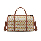 Personalised Round Pizzas On White Foldable Travel Bag Brown Personalised Foldable Travel Bag Food Printed Offshore