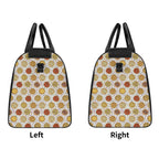 Personalised Round Pizzas On White Foldable Travel Bag Personalised Foldable Travel Bag Food Printed Offshore