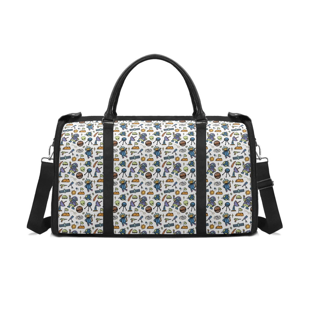 Personalised All About Space Foldable Travel Bag Black Personalised Foldable Travel Bag Printed Offshore Space