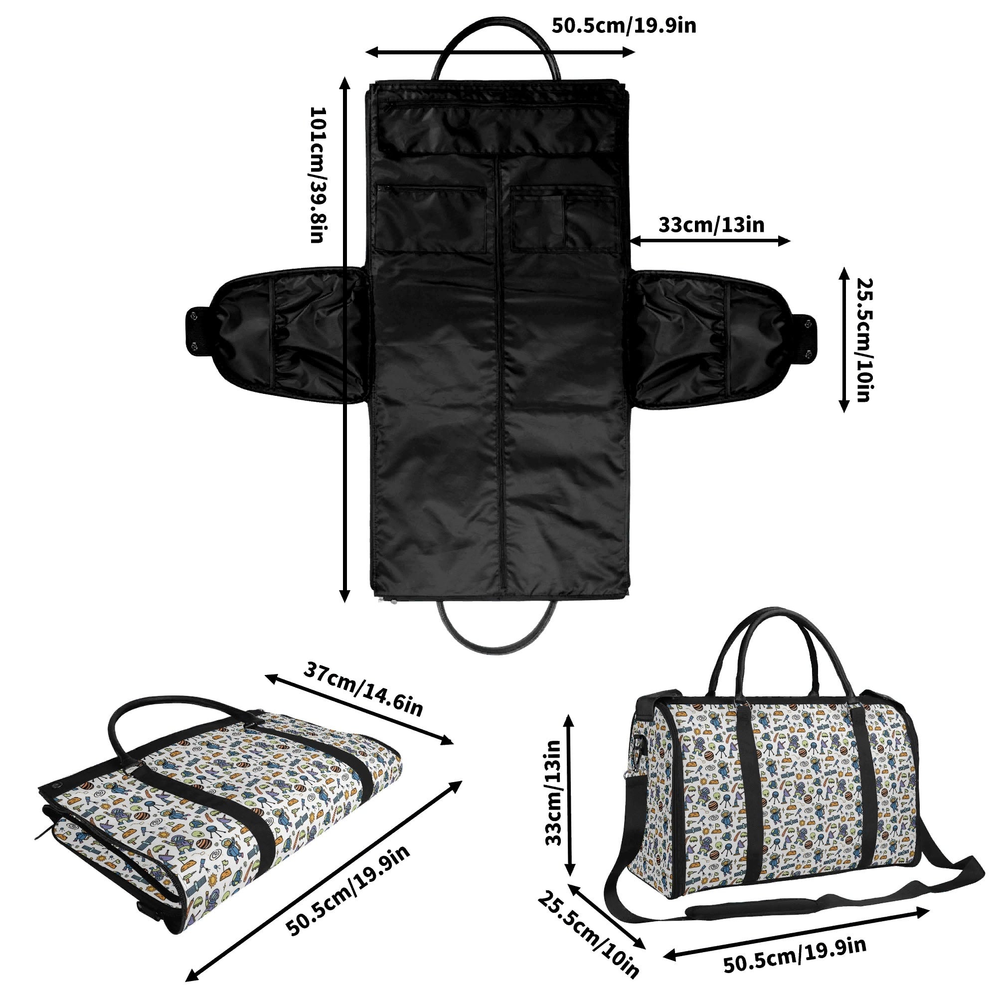 Personalised All About Space Foldable Travel Bag Personalised Foldable Travel Bag Printed Offshore Space