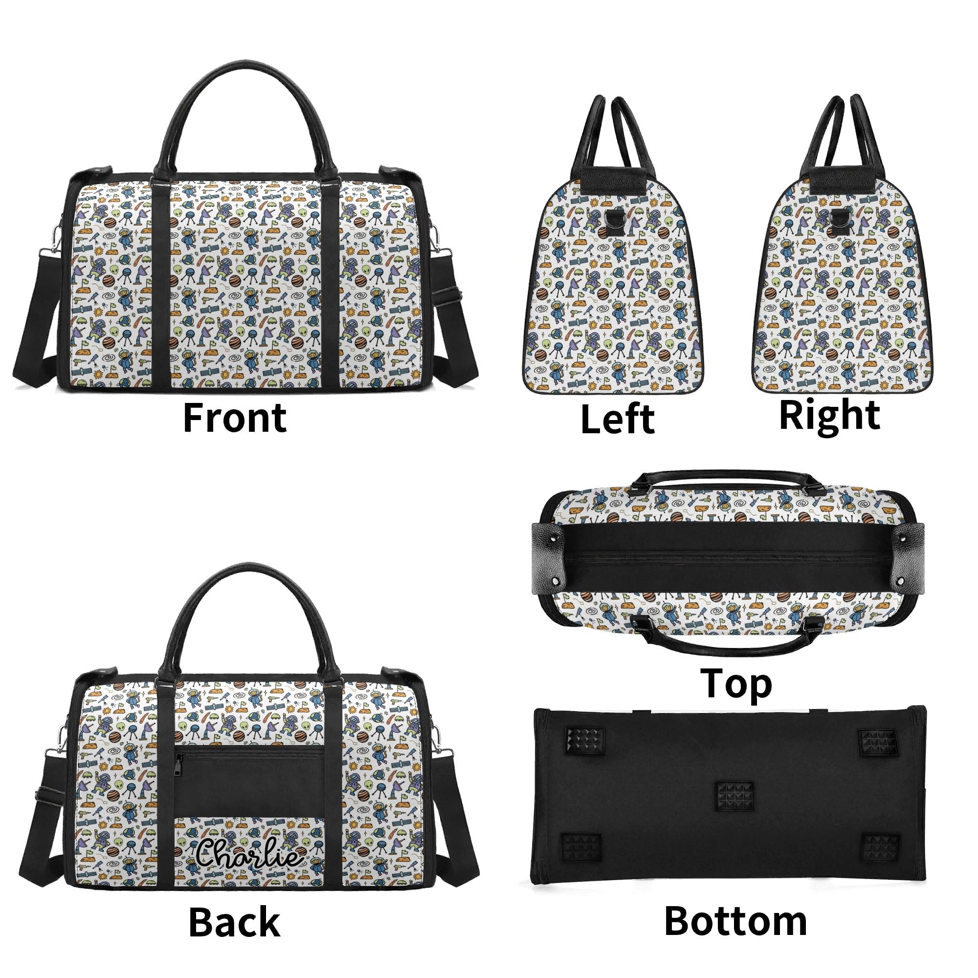 Personalised All About Space Foldable Travel Bag Personalised Foldable Travel Bag Printed Offshore Space