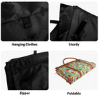Personalised Tropical Flowers On White Foldable Travel Bag Personalised Foldable Travel Bag Plants Printed Offshore