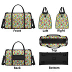 Personalised Tropical Flowers On White Foldable Travel Bag Personalised Foldable Travel Bag Plants Printed Offshore