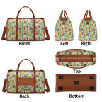 Personalised Tropical Flowers On White Foldable Travel Bag Personalised Foldable Travel Bag Plants Printed Offshore