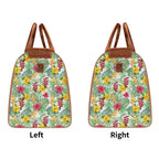 Personalised Tropical Flowers On White Foldable Travel Bag Personalised Foldable Travel Bag Plants Printed Offshore
