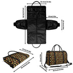 Personalised Round Pizzas on Black Foldable Travel Bag Personalised Foldable Travel Bag Food Printed Offshore