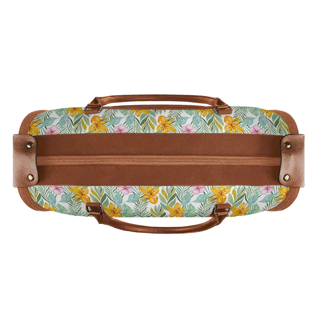 Personalised Tropical Flowers And Leaves Foldable Travel Bag Personalised Foldable Travel Bag Plants Printed Offshore