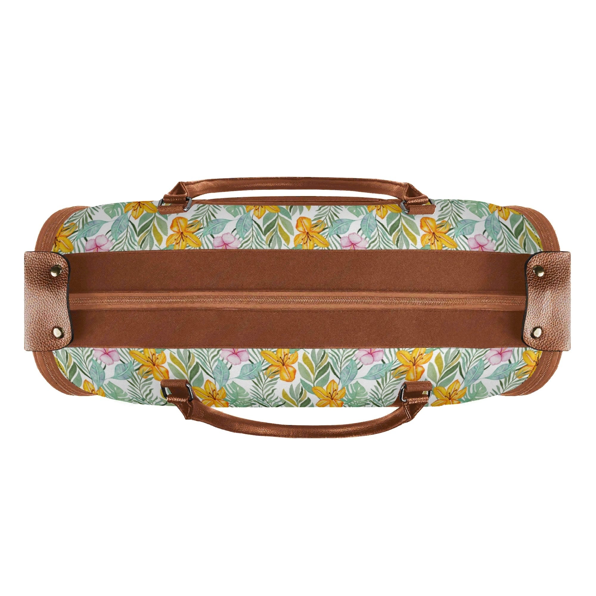 Personalised Tropical Flowers And Leaves Foldable Travel Bag Personalised Foldable Travel Bag Plants Printed Offshore