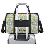 Personalised Tropical Flowers And Leaves Foldable Travel Bag Personalised Foldable Travel Bag Plants Printed Offshore