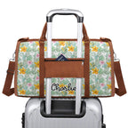 Personalised Tropical Flowers And Leaves Foldable Travel Bag Personalised Foldable Travel Bag Plants Printed Offshore