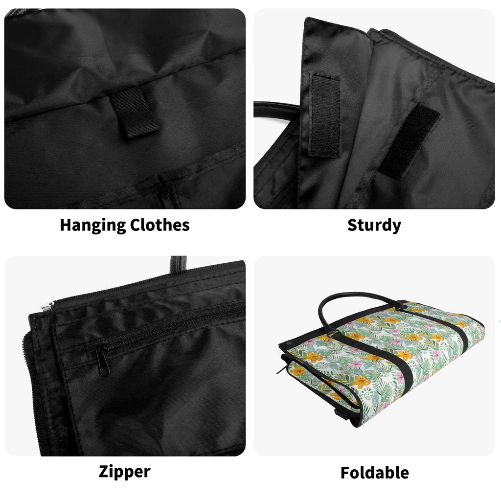 Personalised Tropical Flowers And Leaves Foldable Travel Bag Personalised Foldable Travel Bag Plants Printed Offshore