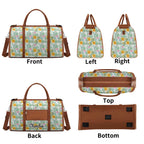 Personalised Tropical Flowers And Leaves Foldable Travel Bag Personalised Foldable Travel Bag Plants Printed Offshore